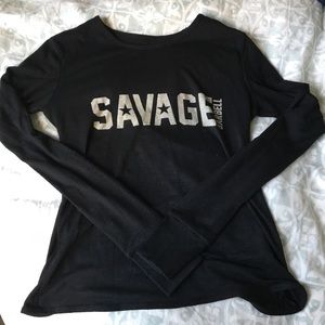 Savage Barbell long sleeve with crisscross back